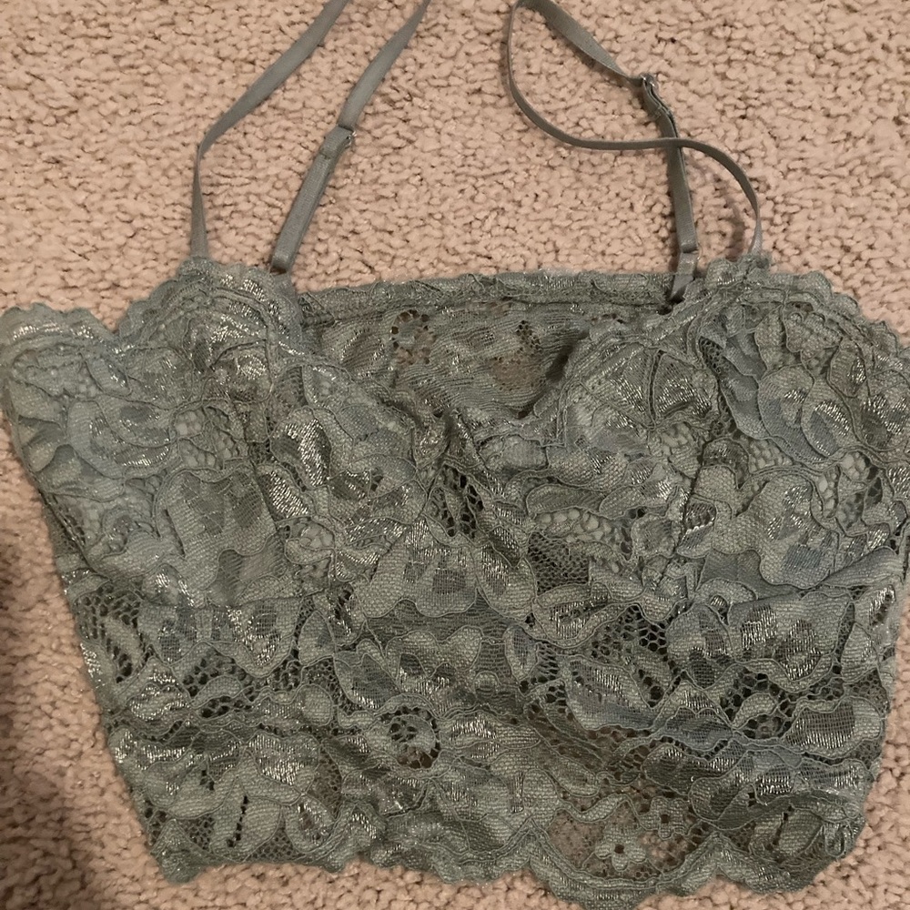 sage green lace tank top